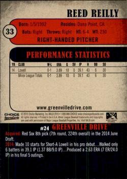 2015 Choice Greenville Drive #24 Reed Reilly Back