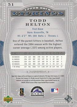 2004 Upper Deck Etchings #51 Todd Helton Back
