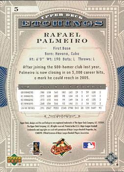 2004 Upper Deck Etchings #5 Rafael Palmeiro Back