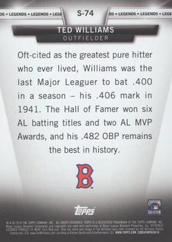 2018 Topps - Topps Salute Black (Series Two) #S-74 Ted Williams Back