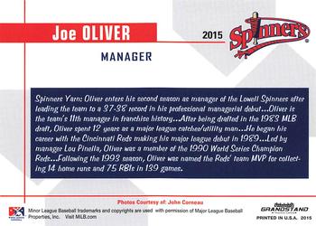 2015 Grandstand Lowell Spinners #NNO Joe Oliver Back