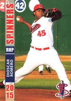 2015 Grandstand Lowell Spinners #NNO Dioscar Romero Front