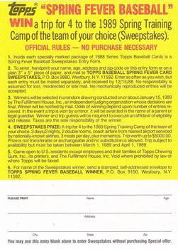1988 Topps - Topps Company Store #NNO Topps 1988 Collectors' Edition: Glossy All Stars & Hot Prospects Offer Back