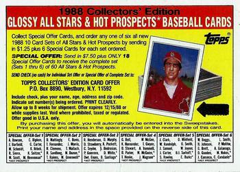 1988 Topps - Topps Company Store #NNO Topps 1988 Collectors' Edition: Glossy All Stars & Hot Prospects Offer Front