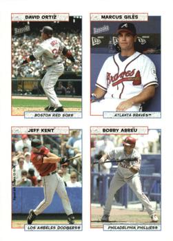 2005 Bazooka - 4-on-1 Stickers #14 Marcus Giles / David Ortiz / Jeff Kent / Bobby Abreu Front