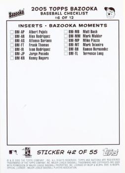 2005 Bazooka - 4-on-1 Stickers #42 Phil Nevin / Sean Casey / Rafael Palmeiro / Frank Thomas Back