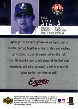 2004 Upper Deck First Pitch #9 Luis Ayala Back