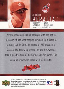 2004 Upper Deck First Pitch #11 Jhonny Peralta Back