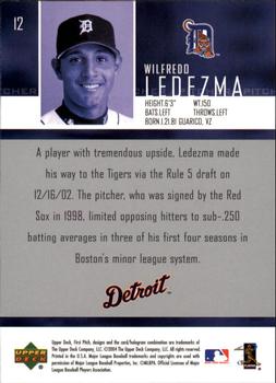 2004 Upper Deck First Pitch #12 Wilfredo Ledezma Back