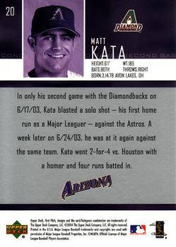 2004 Upper Deck First Pitch #20 Matt Kata Back