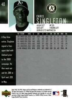 2004 Upper Deck First Pitch #40 Chris Singleton Back