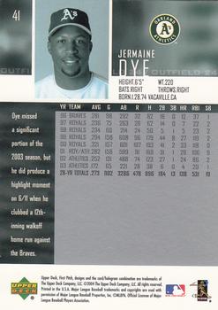 2004 Upper Deck First Pitch #41 Jermaine Dye Back