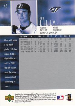 2004 Upper Deck First Pitch #45 Ted Lilly Back
