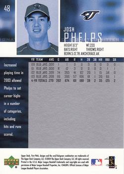2004 Upper Deck First Pitch #48 Josh Phelps Back