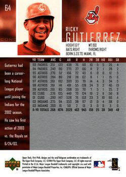 2004 Upper Deck First Pitch #64 Ricky Gutierrez Back