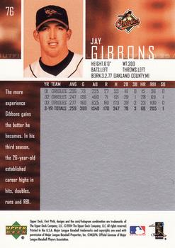 2004 Upper Deck First Pitch #76 Jay Gibbons Back