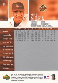 2004 Upper Deck First Pitch #78 Melvin Mora Back