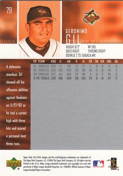 2004 Upper Deck First Pitch #79 Geronimo Gil Back