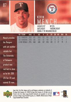 2004 Upper Deck First Pitch #87 Kevin Mench Back