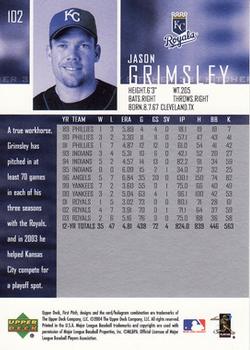 2004 Upper Deck First Pitch #102 Jason Grimsley Back