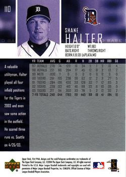 2004 Upper Deck First Pitch #110 Shane Halter Back