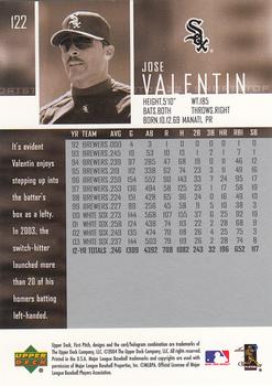 2004 Upper Deck First Pitch #122 Jose Valentin Back