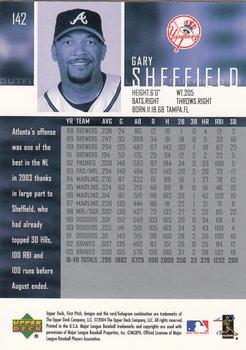 2004 Upper Deck First Pitch #142 Gary Sheffield Back