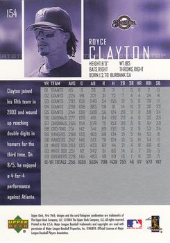 2004 Upper Deck First Pitch #154 Royce Clayton Back