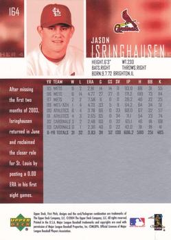 2004 Upper Deck First Pitch #164 Jason Isringhausen Back