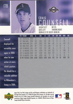 2004 Upper Deck First Pitch #178 Craig Counsell Back