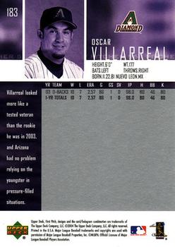 2004 Upper Deck First Pitch #183 Oscar Villarreal Back