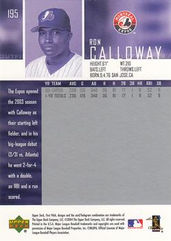 2004 Upper Deck First Pitch #195 Ron Calloway Back