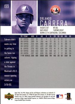 2004 Upper Deck First Pitch #199 Orlando Cabrera Back