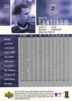 2004 Upper Deck First Pitch #203 Benito Santiago Back