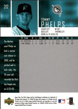 2004 Upper Deck First Pitch #212 Tommy Phelps Back