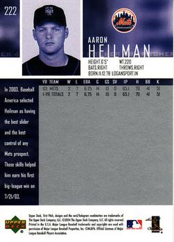 2004 Upper Deck First Pitch #222 Aaron Heilman Back
