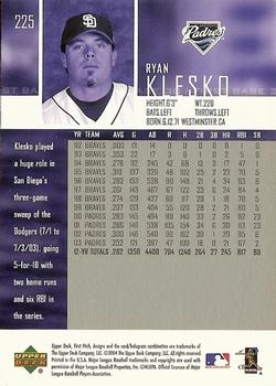 2004 Upper Deck First Pitch #225 Ryan Klesko Back