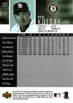 2004 Upper Deck First Pitch #227 Mark Kotsay Back