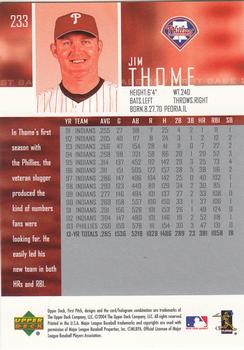 2004 Upper Deck First Pitch #233 Jim Thome Back