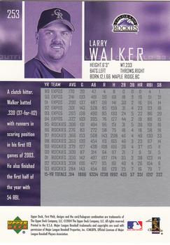 2004 Upper Deck First Pitch #253 Larry Walker Back