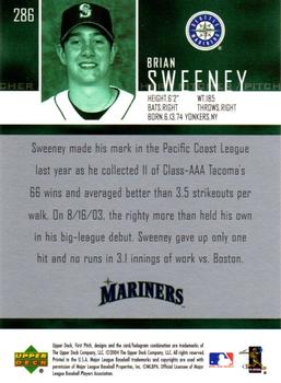 2004 Upper Deck First Pitch #286 Brian Sweeney Back