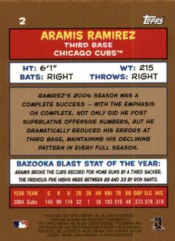 2005 Bazooka - Gold Chunks #2 Aramis Ramirez Back