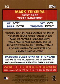 2005 Bazooka - Gold Chunks #10 Mark Teixeira Back