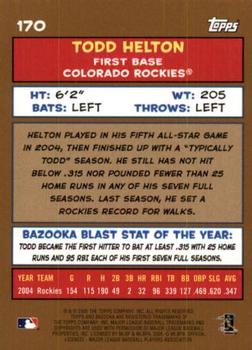 2005 Bazooka - Gold Chunks #170 Todd Helton Back