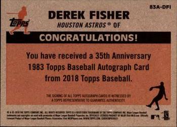 2018 Topps - 1983 Topps Baseball 35th Anniversary Autographs (Series Two) #83A-DFI Derek Fisher Back