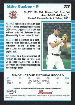 2005 Bowman - 1st Edition #328 Mike Garber Back