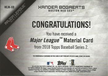 2018 Topps - Major League Material Relics (Series 2) #MLM-XB Xander Bogaerts Back
