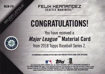 2018 Topps - Major League Material Relics Gold (Series 2) #MLM-FH Felix Hernandez Back