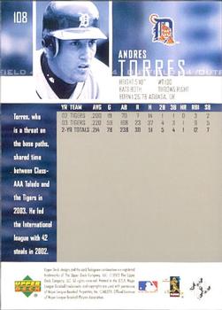 2004 Upper Deck - High Gloss #108 Andres Torres Back