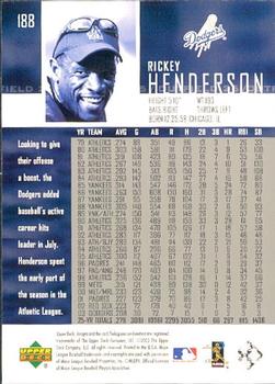 2004 Upper Deck - High Gloss #188 Rickey Henderson Back